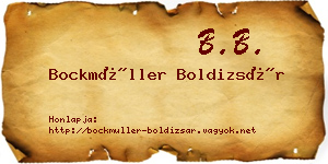 Bockmüller Boldizsár névjegykártya